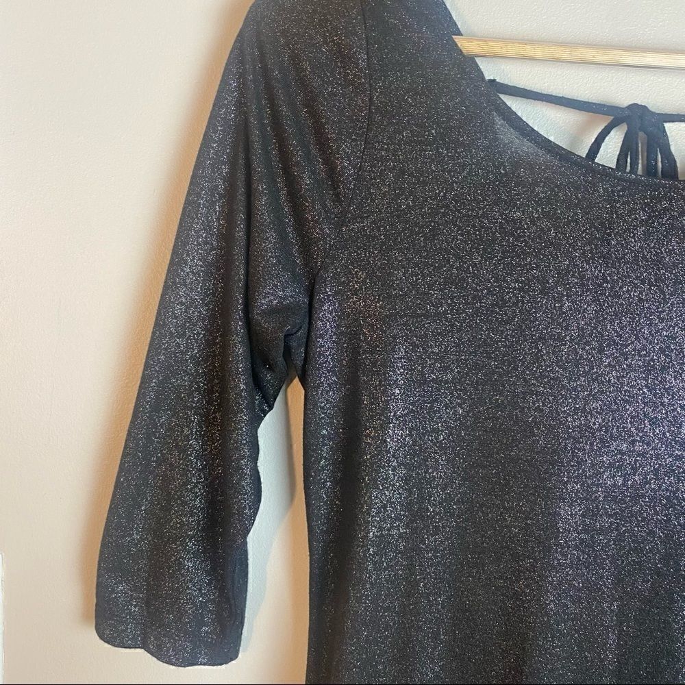 LUX black sequins low back bodycon dress - Picture 3 of 11